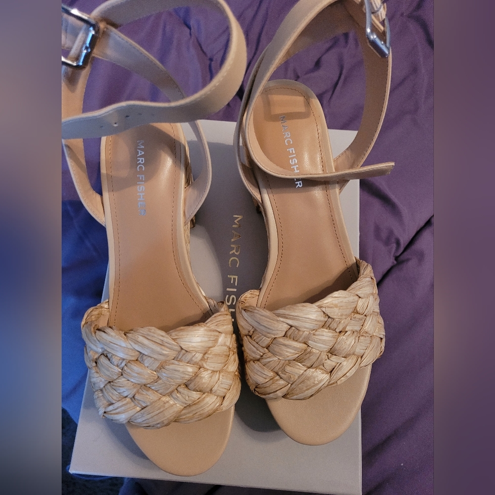 Rafia basket weave sandals